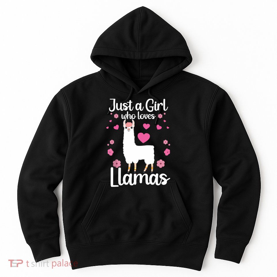 Cute Llama For Girl Farming Llama Lovers Alpaca Farm Hoodie