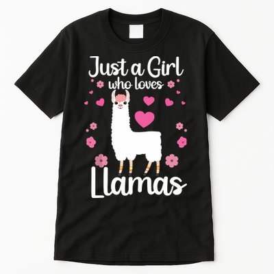 Cute Llama For Girl Farming Llama Lovers Alpaca Farm Tall T-Shirt