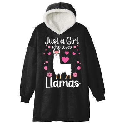 Cute Llama For Girl Farming Llama Lovers Alpaca Farm Hooded Wearable Blanket