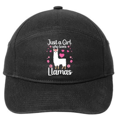 Cute Llama For Girl Farming Llama Lovers Alpaca Farm 7-Panel Snapback Hat
