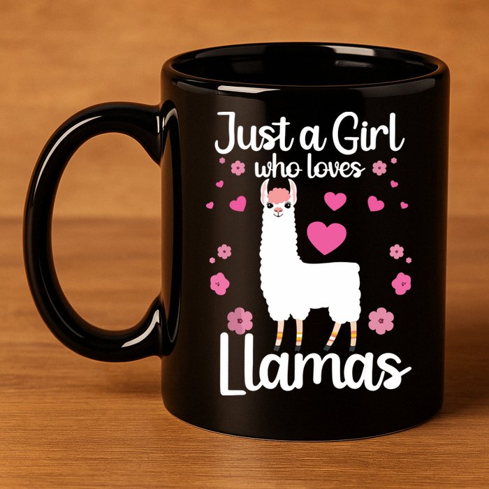 Cute Llama For Girl Farming Llama Lovers Alpaca Farm 11oz C Handle Ceramic Mug