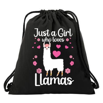 Cute Llama For Girl Farming Llama Lovers Alpaca Farm Drawstring Bag