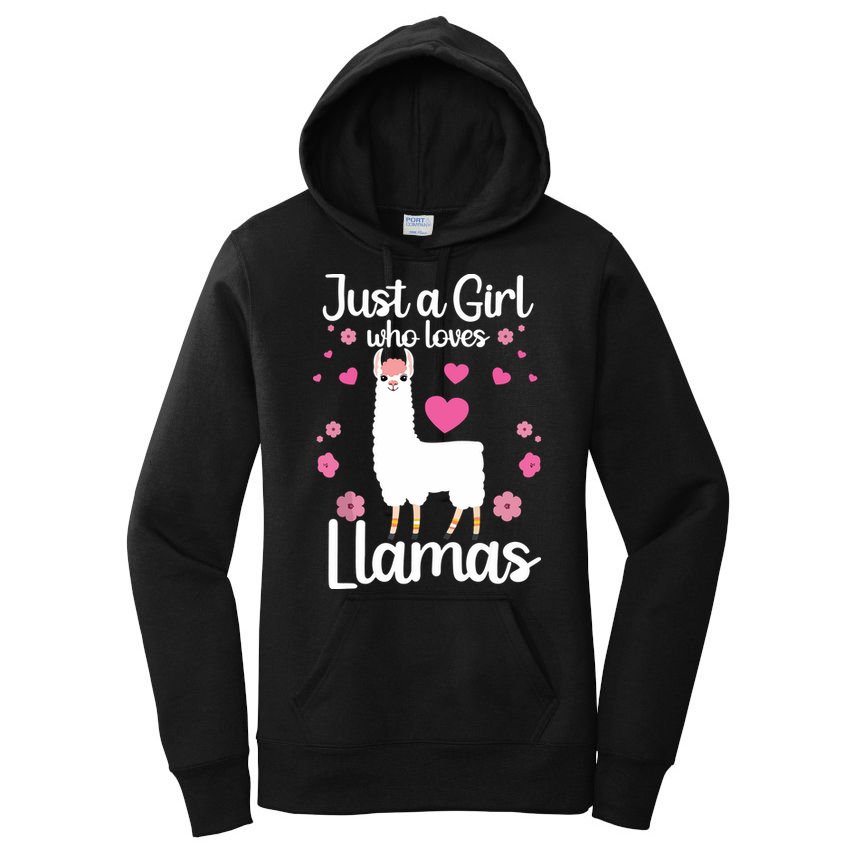Cute Llama For Girl Farming Llama Lovers Alpaca Farm Women's Pullover Hoodie