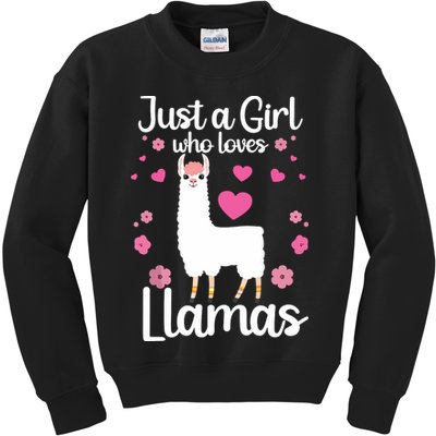Cute Llama For Girl Farming Llama Lovers Alpaca Farm Kids Sweatshirt