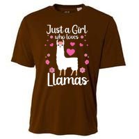 Cute Llama For Girl Farming Llama Lovers Alpaca Farm Cooling Performance Crew T-Shirt