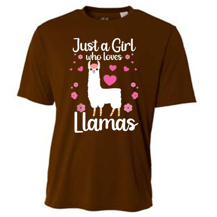 Cute Llama For Girl Farming Llama Lovers Alpaca Farm Cooling Performance Crew T-Shirt