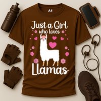 Cute Llama For Girl Farming Llama Lovers Alpaca Farm Cooling Performance Crew T-Shirt