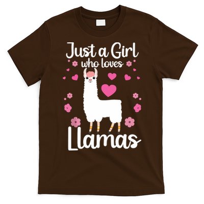 Cute Llama For Girl Farming Llama Lovers Alpaca Farm T-Shirt