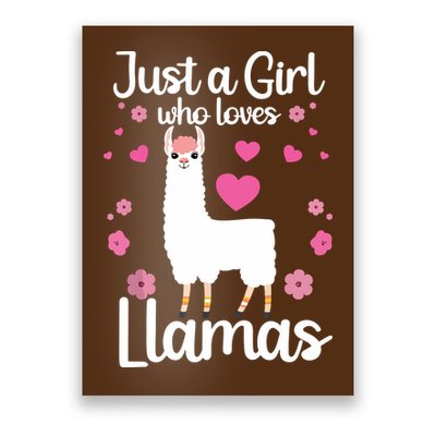 Cute Llama For Girl Farming Llama Lovers Alpaca Farm Poster