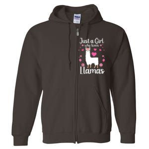 Cute Llama For Girl Farming Llama Lovers Alpaca Farm Full Zip Hoodie