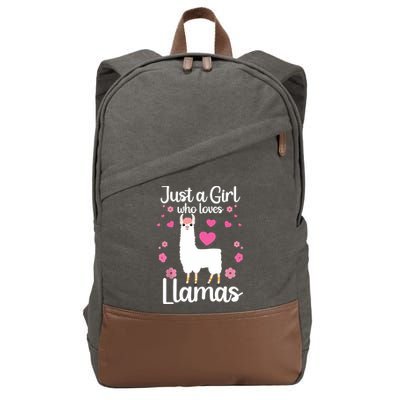 Cute Llama For Girl Farming Llama Lovers Alpaca Farm Cotton Canvas Backpack