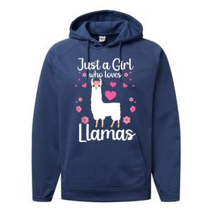 Cute Llama For Girl Farming Llama Lovers Alpaca Farm Performance Fleece Hoodie