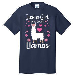 Cute Llama For Girl Farming Llama Lovers Alpaca Farm Tall T-Shirt