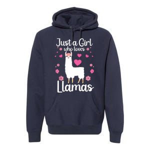 Cute Llama For Girl Farming Llama Lovers Alpaca Farm Premium Hoodie