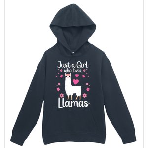 Cute Llama For Girl Farming Llama Lovers Alpaca Farm Urban Pullover Hoodie