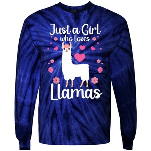 Cute Llama For Girl Farming Llama Lovers Alpaca Farm Tie-Dye Long Sleeve Shirt