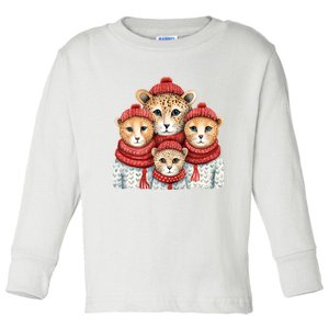 Christmas Leopard Family Matching Outfit Toddler Long Sleeve Shirt