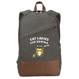 Cat Ladies For Kamala Cotton Canvas Backpack