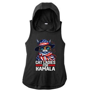 Cat Ladies For Kamala Harris Funny Cat Ladies PosiCharge Tri-Blend Wicking Draft Hoodie Tank