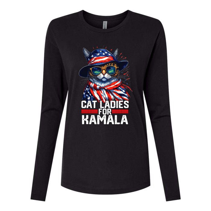 Cat Ladies For Kamala Harris Funny Cat Womens Cotton Relaxed Long Sleeve T-Shirt