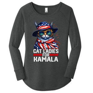 Cat Ladies For Kamala Harris Funny Cat Women's Perfect Tri Tunic Long Sleeve Shirt