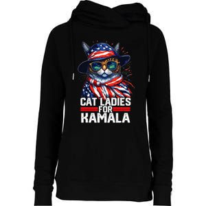 Cat Ladies For Kamala Harris Funny Cat Womens Funnel Neck Pullover Hood