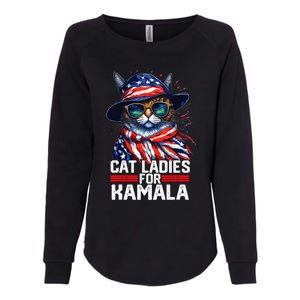 Cat Ladies For Kamala Harris Funny Cat Womens California Wash Sweatshirt