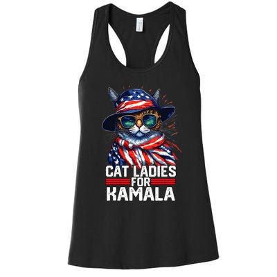 Cat Ladies For Kamala Harris Funny Cat Women's Racerback Tank