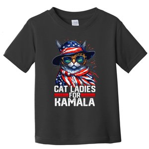 Cat Ladies For Kamala Harris Funny Cat Toddler T-Shirt