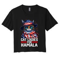 Cat Ladies For Kamala Harris Funny Cat Women's Crop Top Tee