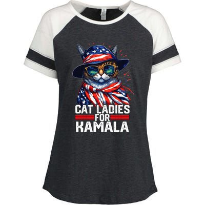 Cat Ladies For Kamala Harris Funny Cat Enza Ladies Jersey Colorblock Tee