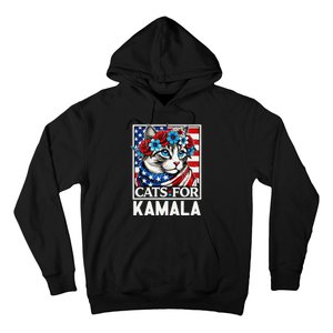 Cat Ladies For Kamala Funny Cat 2024 President Kamalaharris Gift Hoodie