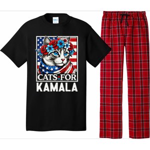 Cat Ladies For Kamala Funny Cat 2024 President Kamalaharris Gift Pajama Set