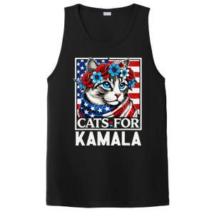 Cat Ladies For Kamala Funny Cat 2024 President Kamalaharris Gift PosiCharge Competitor Tank