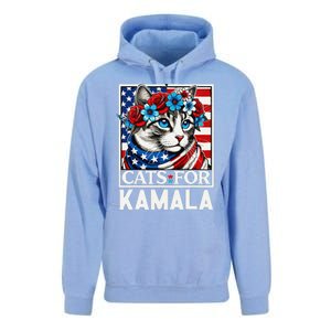 Cat Ladies For Kamala Funny Cat 2024 President Kamalaharris Gift Unisex Surf Hoodie