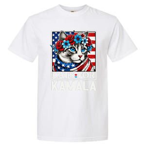 Cat Ladies For Kamala Funny Cat 2024 President Kamalaharris Gift Garment-Dyed Heavyweight T-Shirt