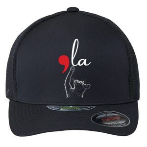 Cat Ladies For Kamala Funny Cat 2024 President Kamala Harris Flexfit Unipanel Trucker Cap