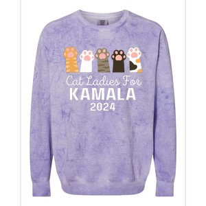 Cat Ladies For Kamala 2024 Colorblast Crewneck Sweatshirt