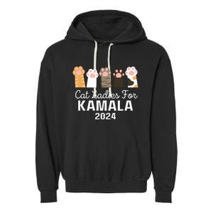 Cat Ladies For Kamala 2024 Garment-Dyed Fleece Hoodie