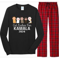 Cat Ladies For Kamala 2024 Long Sleeve Pajama Set