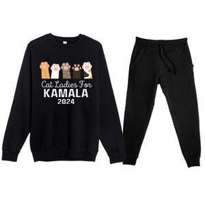 Cat Ladies For Kamala 2024 Premium Crewneck Sweatsuit Set