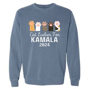 Cat Ladies For Kamala 2024 Garment-Dyed Sweatshirt