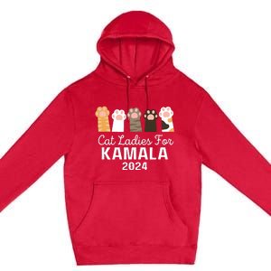 Cat Ladies For Kamala 2024 Premium Pullover Hoodie