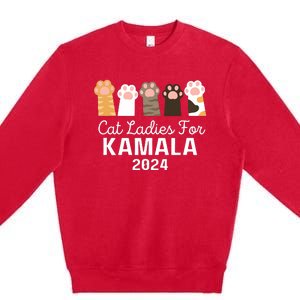 Cat Ladies For Kamala 2024 Premium Crewneck Sweatshirt