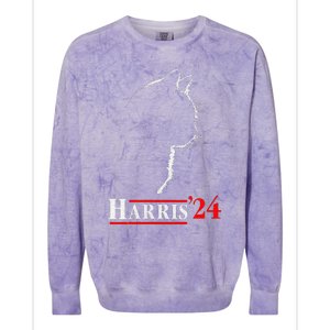 Cat Ladies For Kamala Funny Cat 2024 President Kamala Harris Colorblast Crewneck Sweatshirt