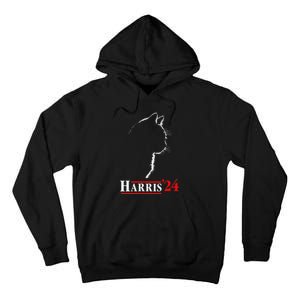 Cat Ladies For Kamala Funny Cat 2024 President Kamala Harris Tall Hoodie