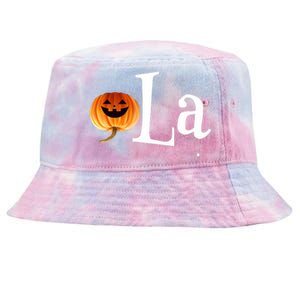 Comma La Funny Kamala Harris Halloween Pumpkin Tie-Dyed Bucket Hat