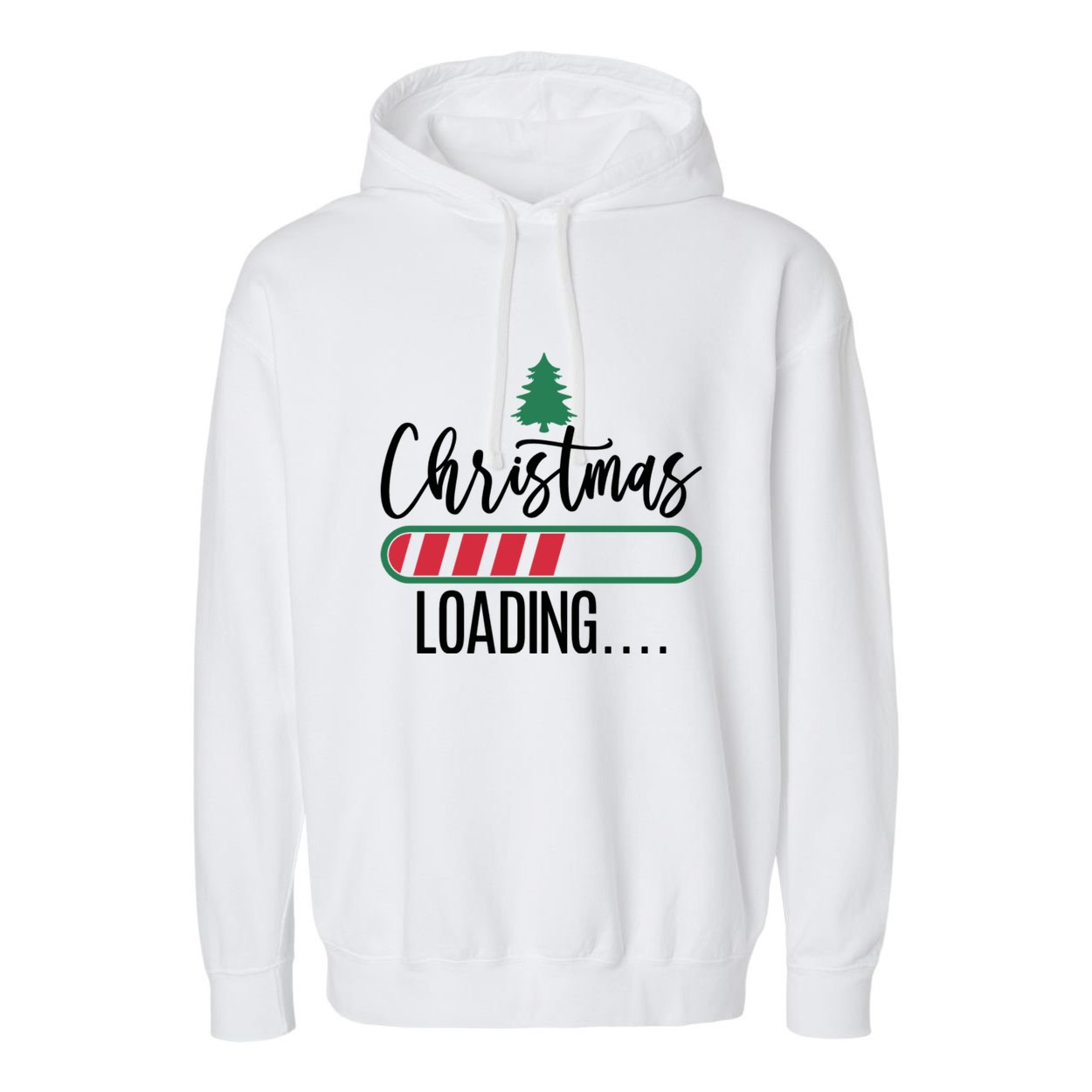 Christmas Loading Funny Garment-Dyed Fleece Hoodie