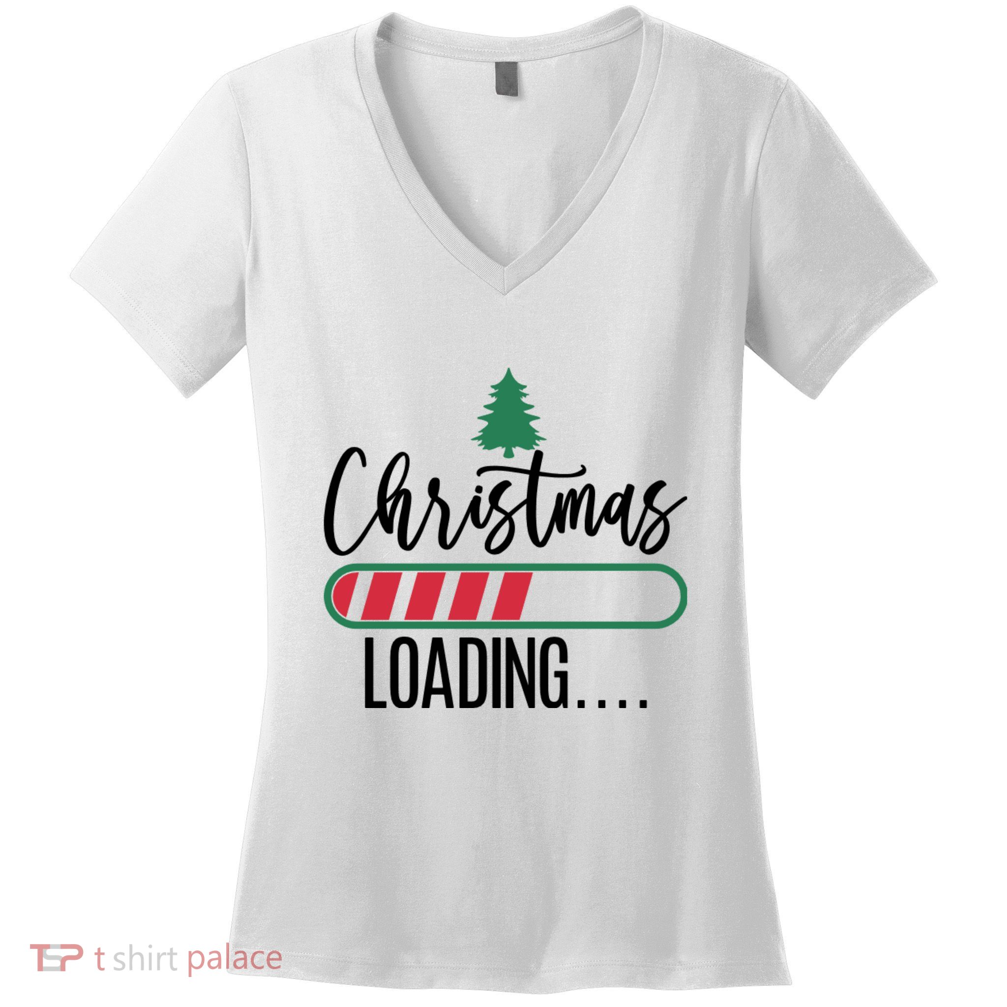 Christmas Loading Funny Women's V-Neck T-Shirt