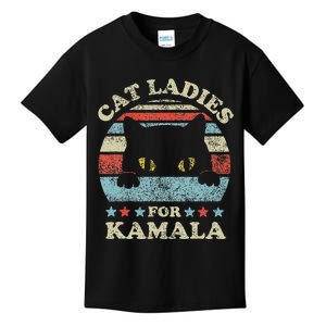 Cat Ladies For Kamala Harris President 2024 Funny Cat Lady Gift Kids T-Shirt